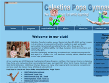 Tablet Screenshot of celestinapopagymnastics.com
